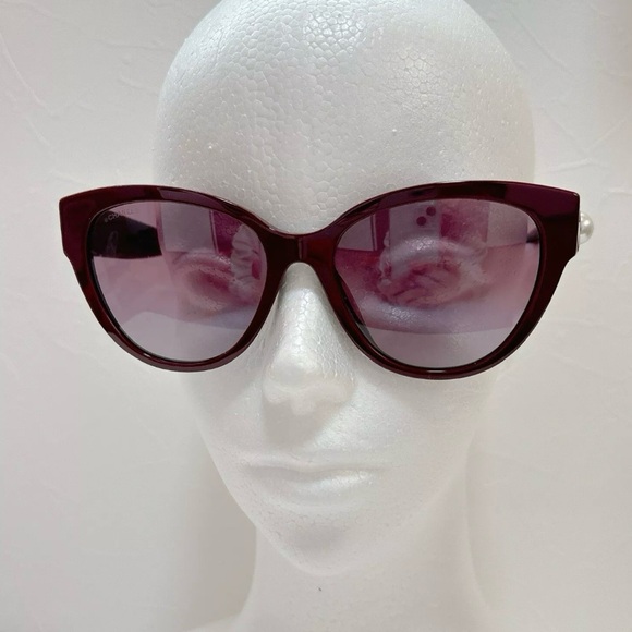 🔥CHANEL Rare Burgundy Acetate Butterfly Classics Sunglasses full inclusion🔥 - Picture 9 of 12